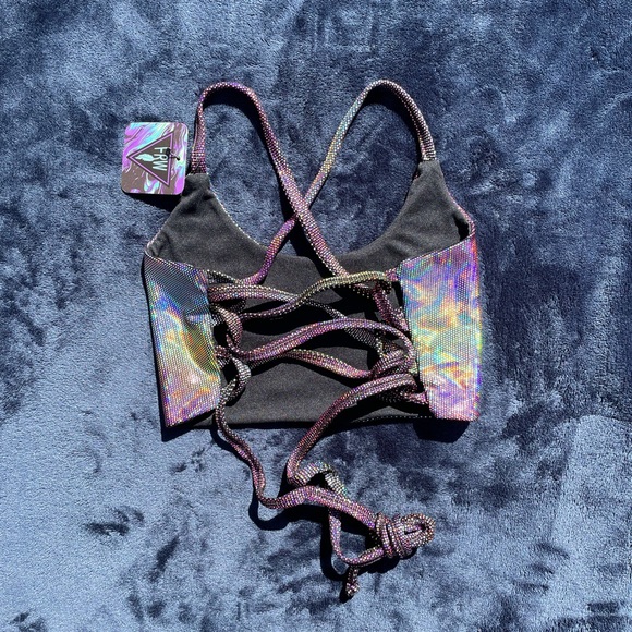 Freedom Rave Wear Technological Lush Lace Up Top - Picture 2 of 5